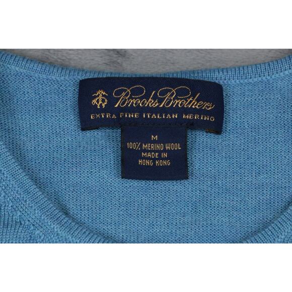 Brooks Brothers Men’s Blue Merino Wool Sweater Vest Extra Fine Italian Merino M - Picture 4 of 8